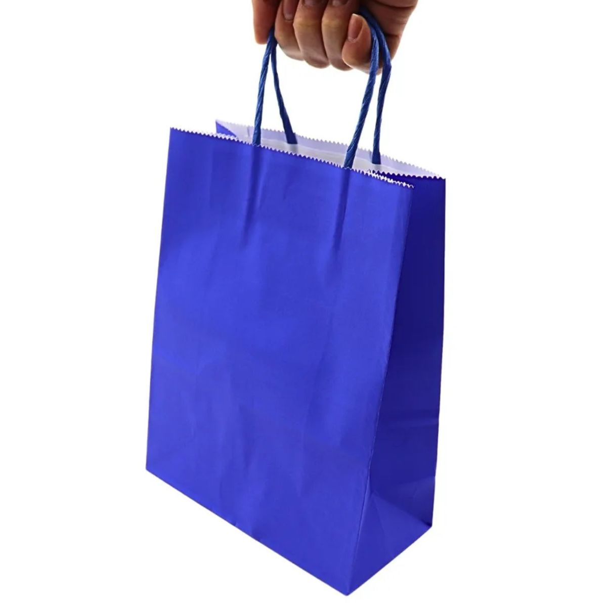 GENERICO - Bolsa de Papel Kraft Azul Pack 12 und Cotillón Regalo