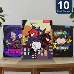 PROARTE - Pack 10 Cuadernos Universitarios Marvel Heroes 100 Hojas Diseños Surtidos