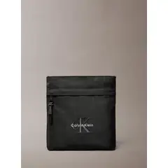 CALVIN KLEIN - Bolso Plano de Nailon con Monograma Negro