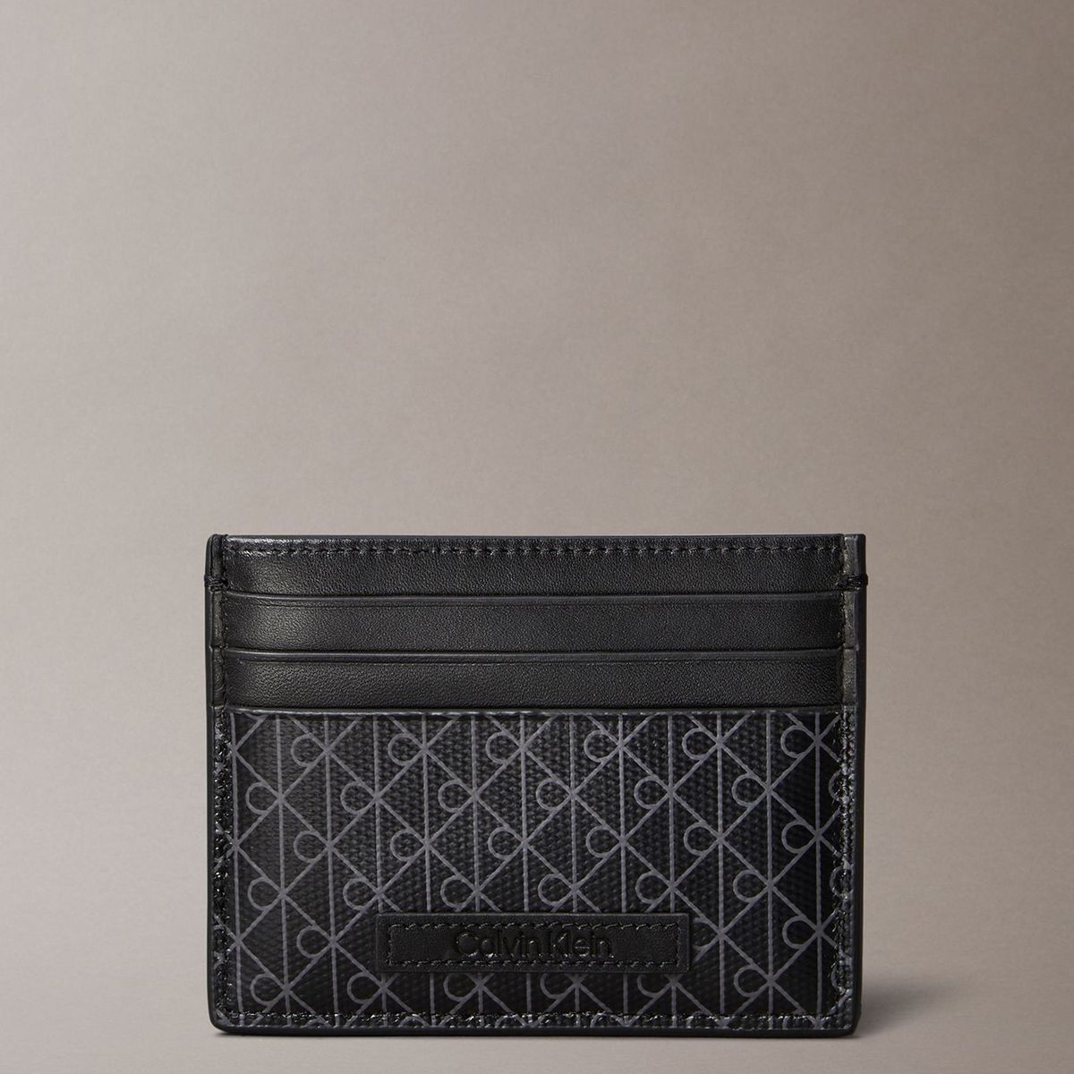 CALVIN KLEIN - Tarjetero con Estampado de Monograma Negro Calvin Klein