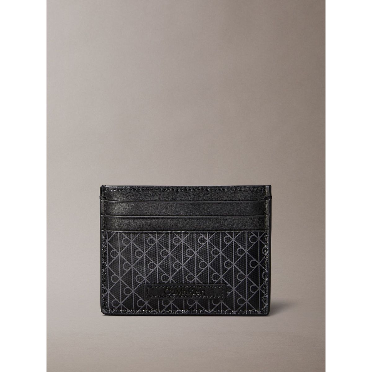 CALVIN KLEIN - Tarjetero con Estampado de Monograma Negro Calvin Klein