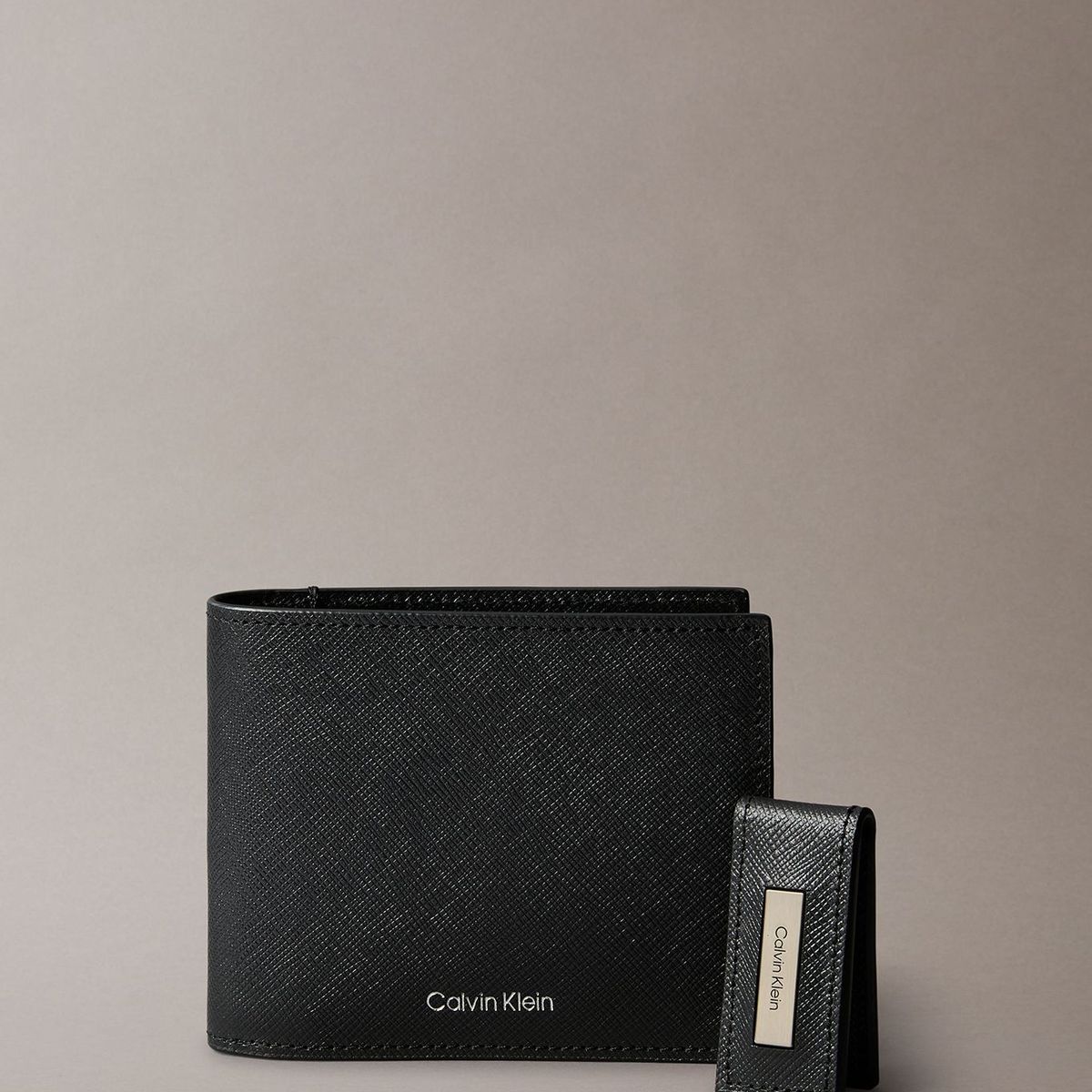 CALVIN KLEIN - Set de Billetera y Clip de Billetes En Cuero Negro Calvin Klein