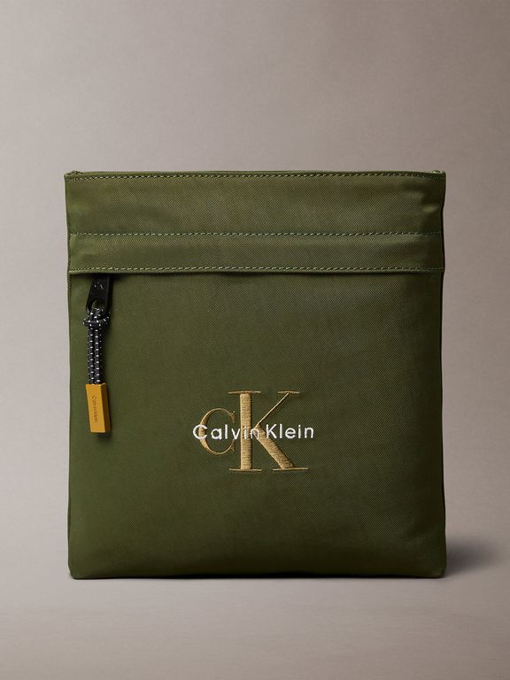 Bolso Plano de Nailon con Monograma Verde Verde TALLA UNICA