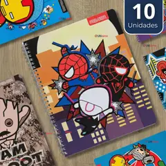 PROARTE - Pack 10 Cuadernos Universitarios Marvel Heroes 100 Hojas Diseños Surtidos