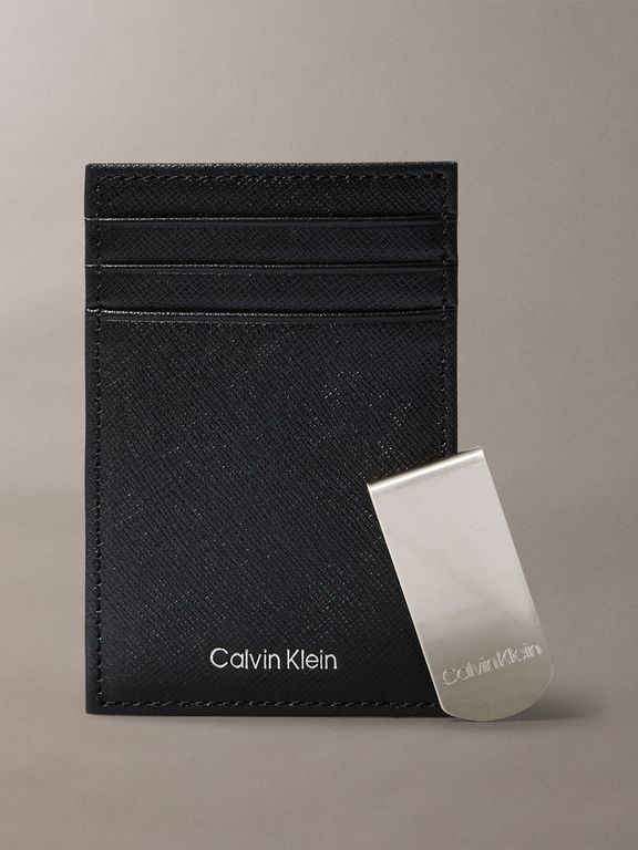 Tarjetero con Clip Para Billetes Negro Negro TALLA UNICA