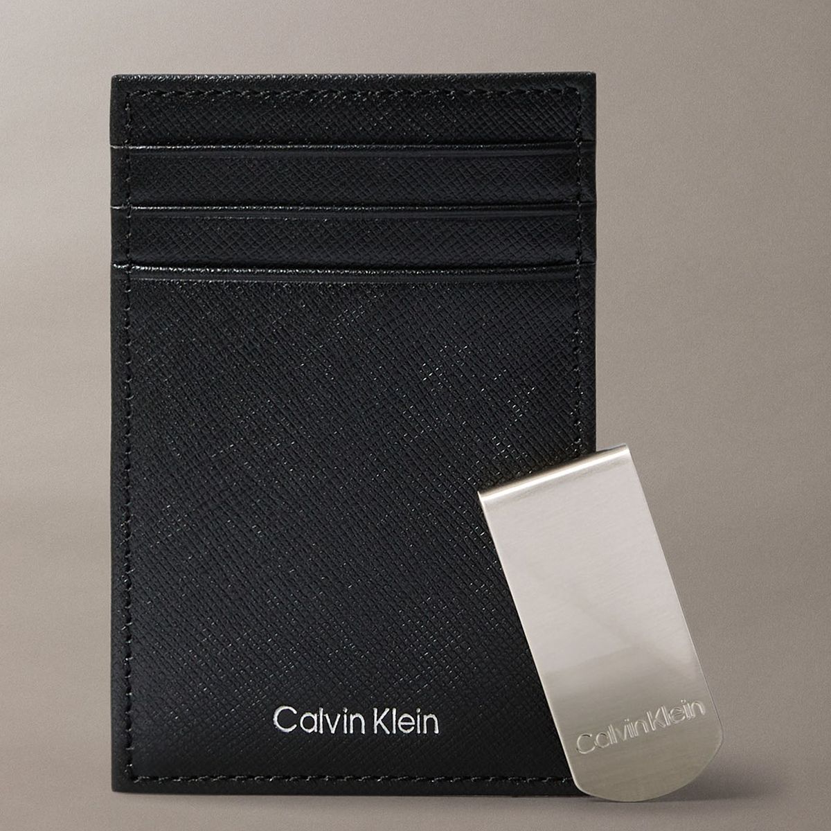CALVIN KLEIN - Tarjetero con Clip Para Billetes Negro Calvin Klein