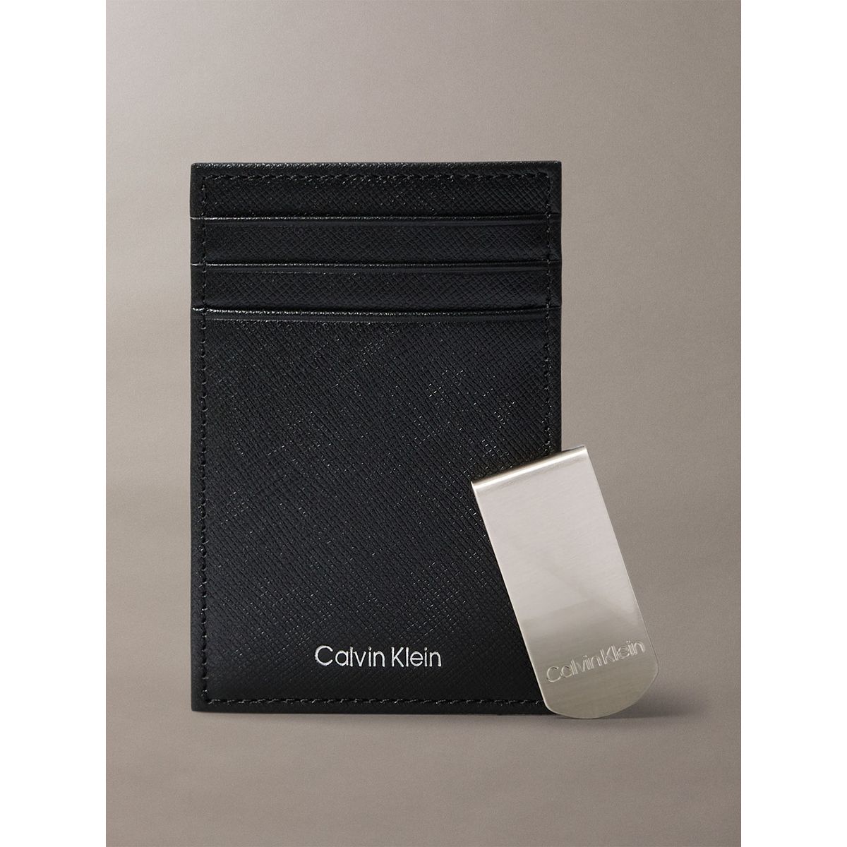 CALVIN KLEIN - Tarjetero con Clip Para Billetes Negro Calvin Klein