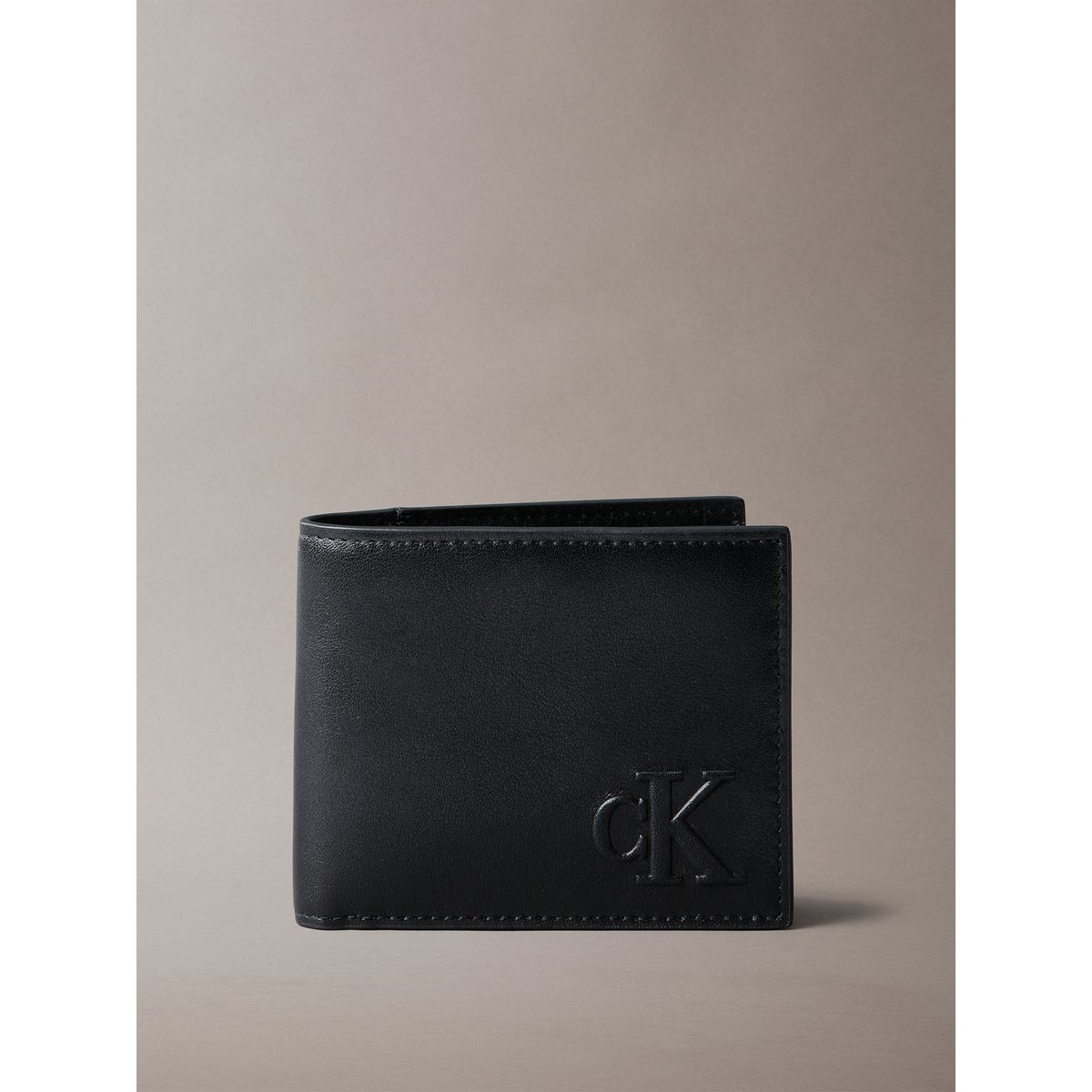 CALVIN KLEIN - Billetera de Cuero con Monograma Negro Calvin Klein