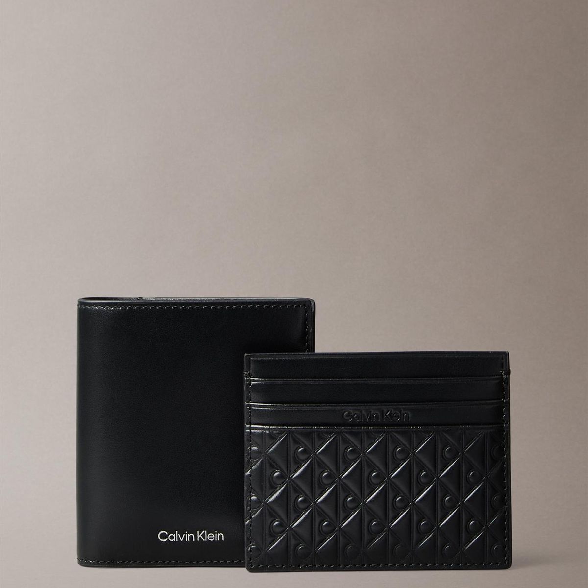 CALVIN KLEIN - Billetera y Tarjetero de Cuero con Rfid Negro Calvin Klein