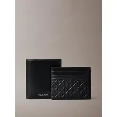 CALVIN KLEIN - Billetera y Tarjetero de Cuero con Rfid Negro
