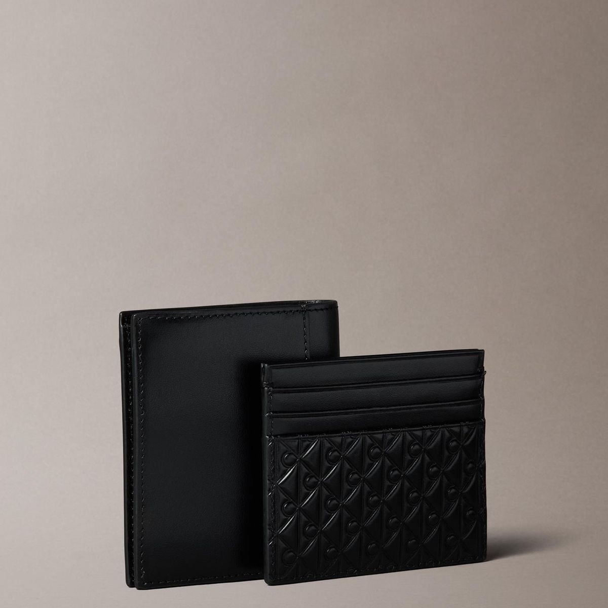 CALVIN KLEIN - Billetera y Tarjetero de Cuero con Rfid Negro Calvin Klein