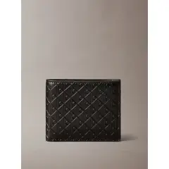 CALVIN KLEIN - Billetera Plegada con Monograma Grabado Negro