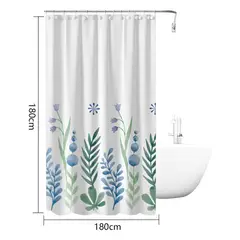 GENERICO - Cortina De Ducha De Peva Con Estampado Floral 180x180 Cm