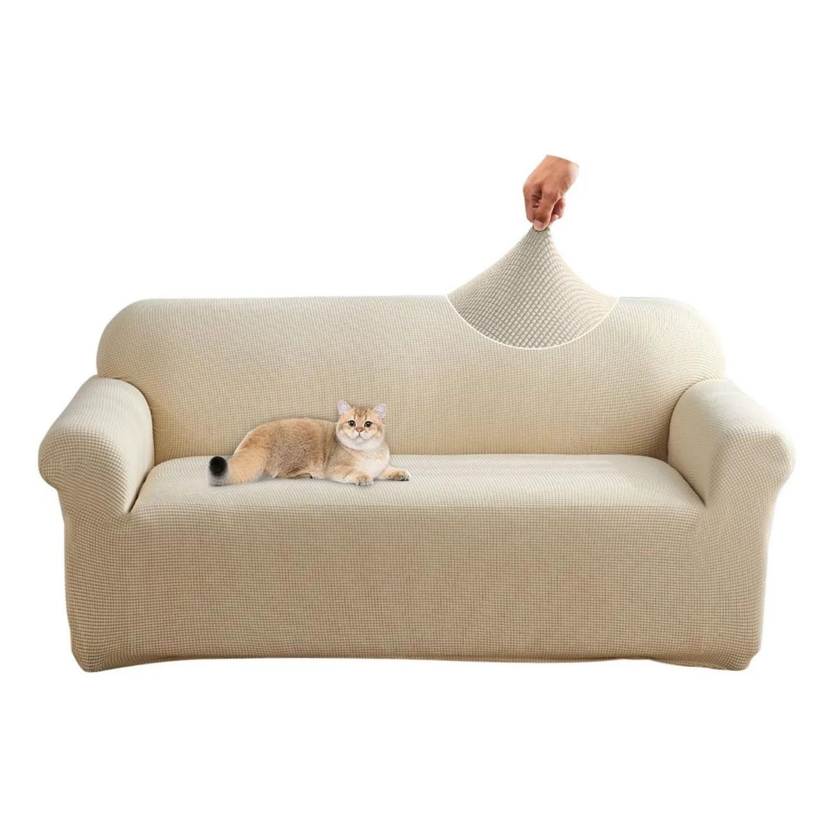 IMPORTCLICK - Funda Sofá Cubre Sillón Protectora Elastizada 230 CM Beige