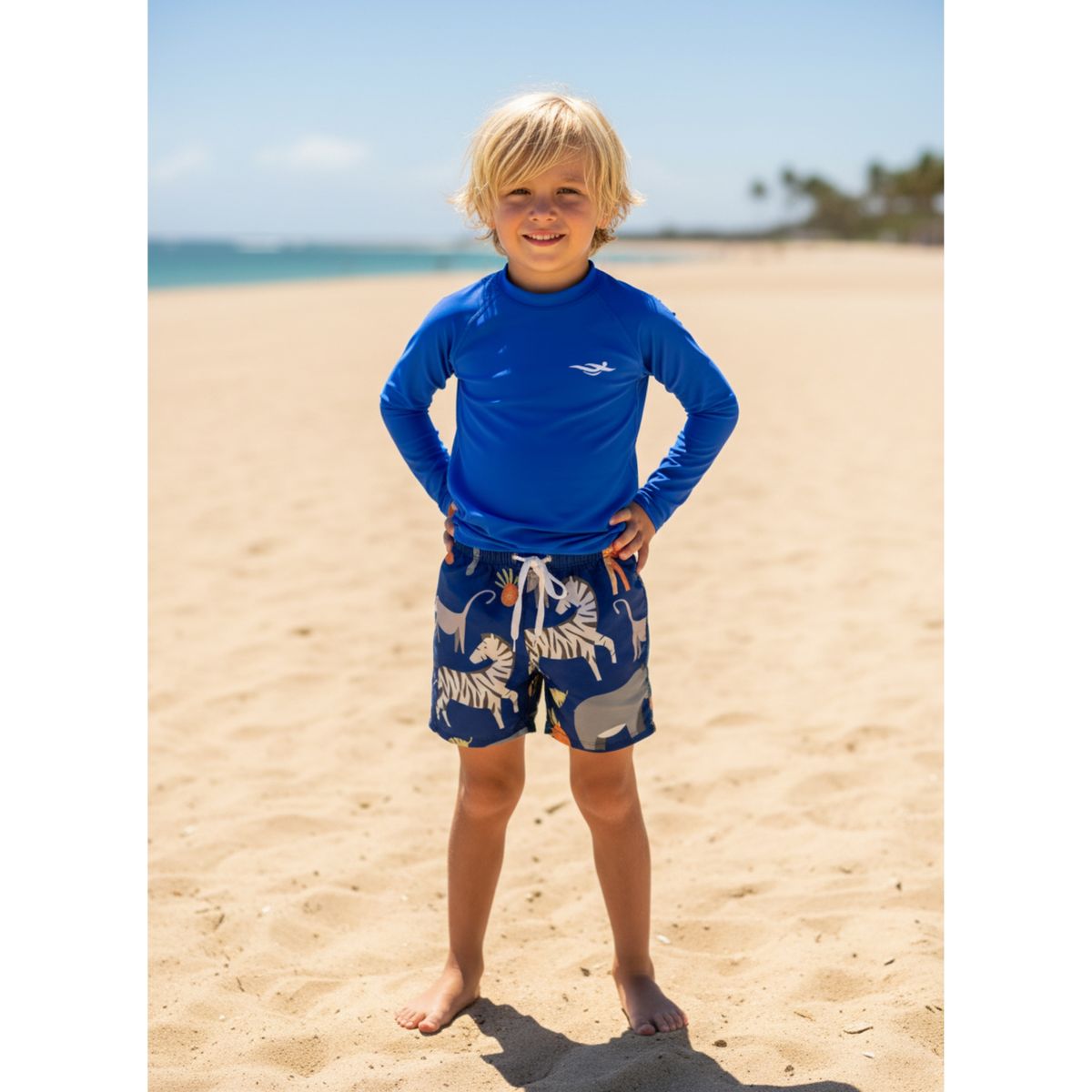 LIKE SHOP - Conjunto De Baño Niños Short Polera Manga Larga Gorro 0061