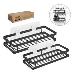GENERICO - Set x2 Organizadores de Ducha de Aluminio con Instalación sin Taladro