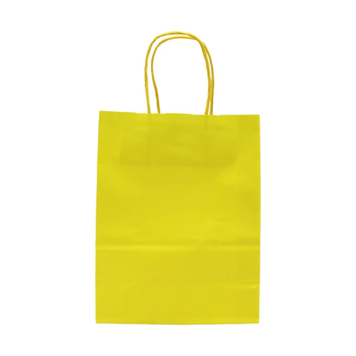 GENERICO - Bolsa Papel Kraft Pack 12 Unidades Amarillo Fiesta Regalo