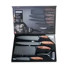 IMPORTCLICK - Set 6 Piezas Cocina Mango Antiresbalante Negro