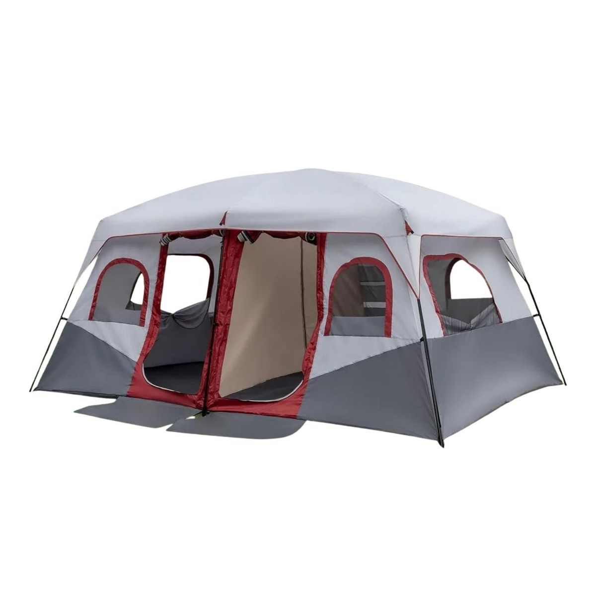 IMPORTCLICK - Carpa 10 Personas Canadiense Toldo Ventana 1,8x3x3 MTS Rojo