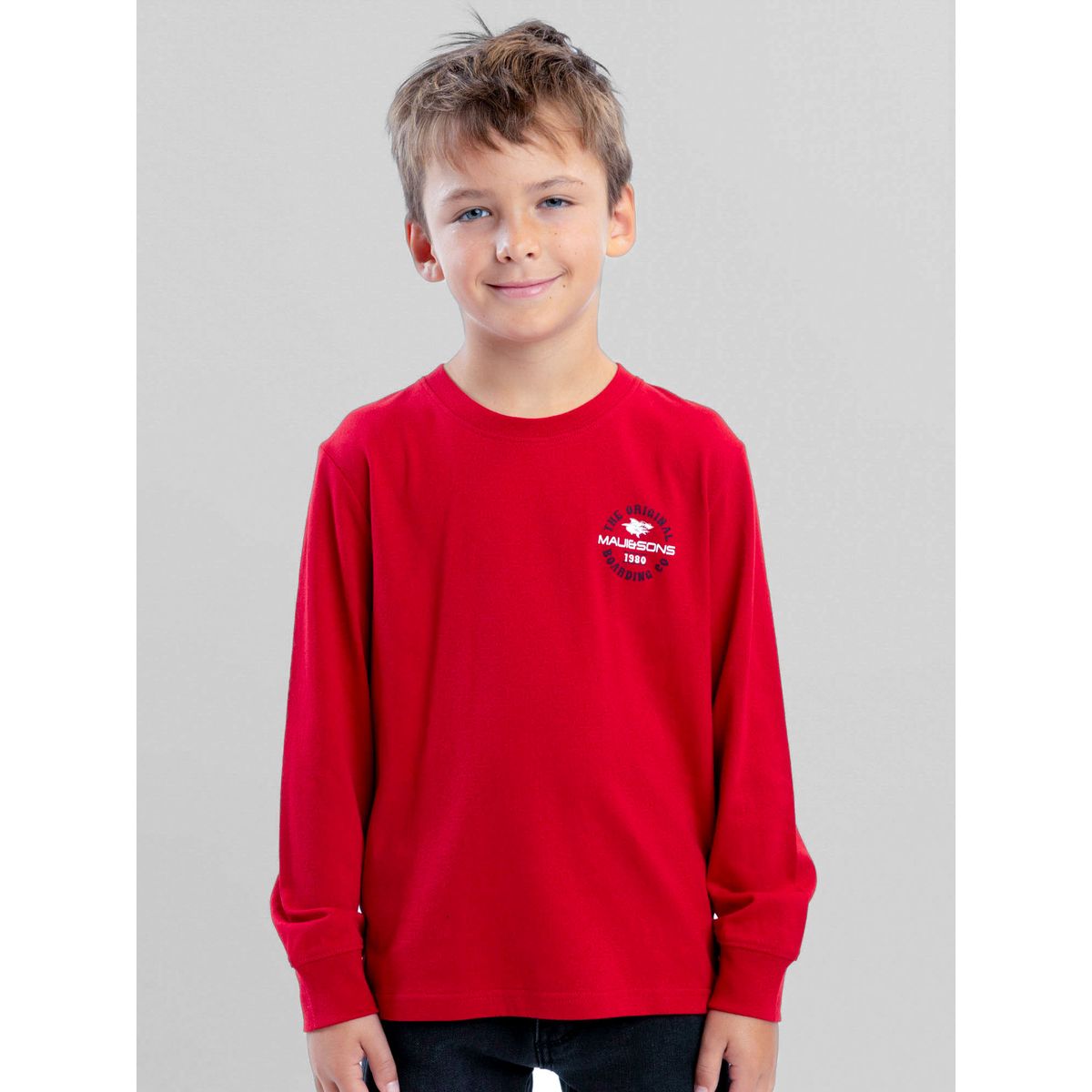 MAUI AND SONS - Polera ML Badge Rojo Infantil Maui And Sons