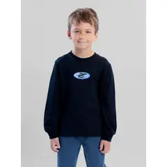 MAUI AND SONS - Polera ML Coastward Negro Infantil