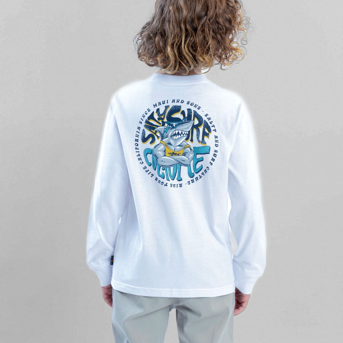 MAUI AND SONS - Polera ML Inland Blanco Infantil Maui And Sons