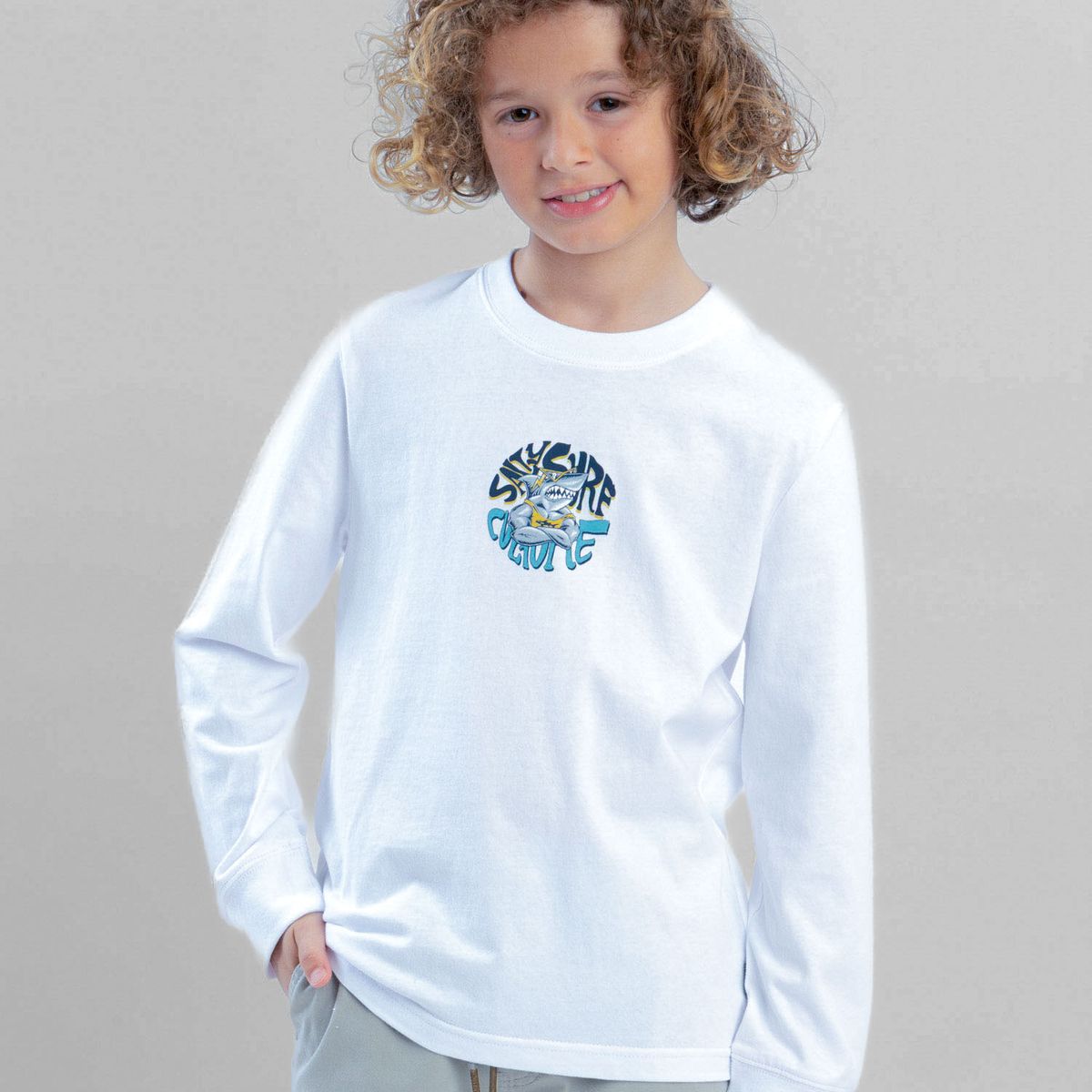 MAUI AND SONS - Polera ML Inland Blanco Infantil Maui And Sons