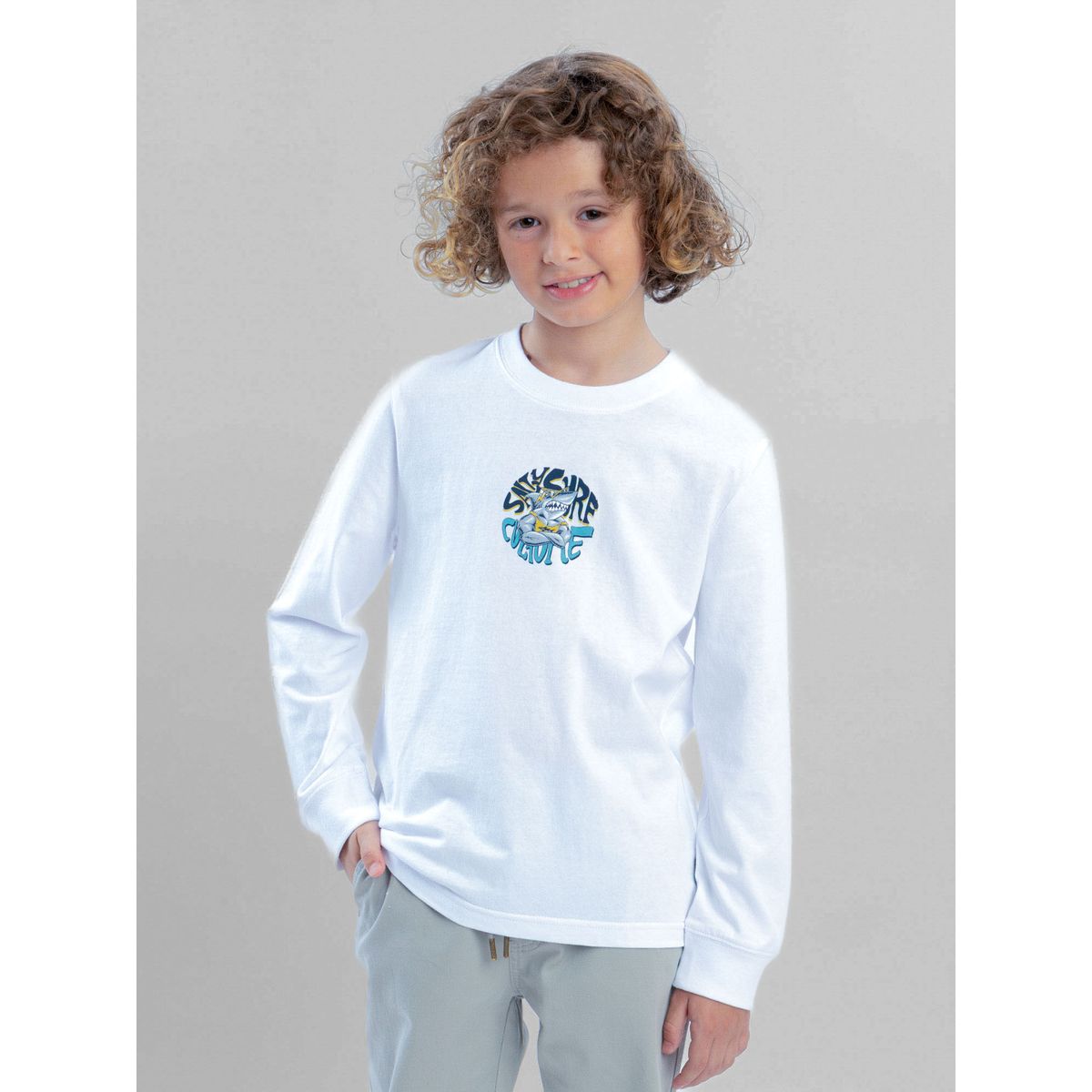 MAUI AND SONS - Polera ML Inland Blanco Infantil Maui And Sons