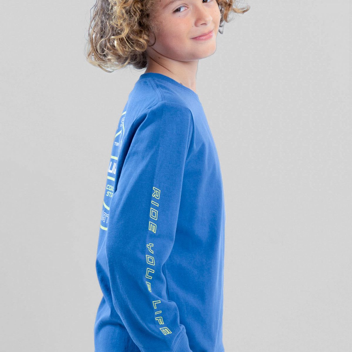 MAUI AND SONS - Polera ML Lowtide Celeste Infantil Maui And Sons