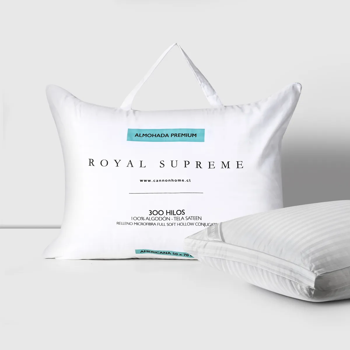 ROYAL SUPREME - Set 2 Almohadas Fiber Premium de Poliéster para Dormir 50x70 cm