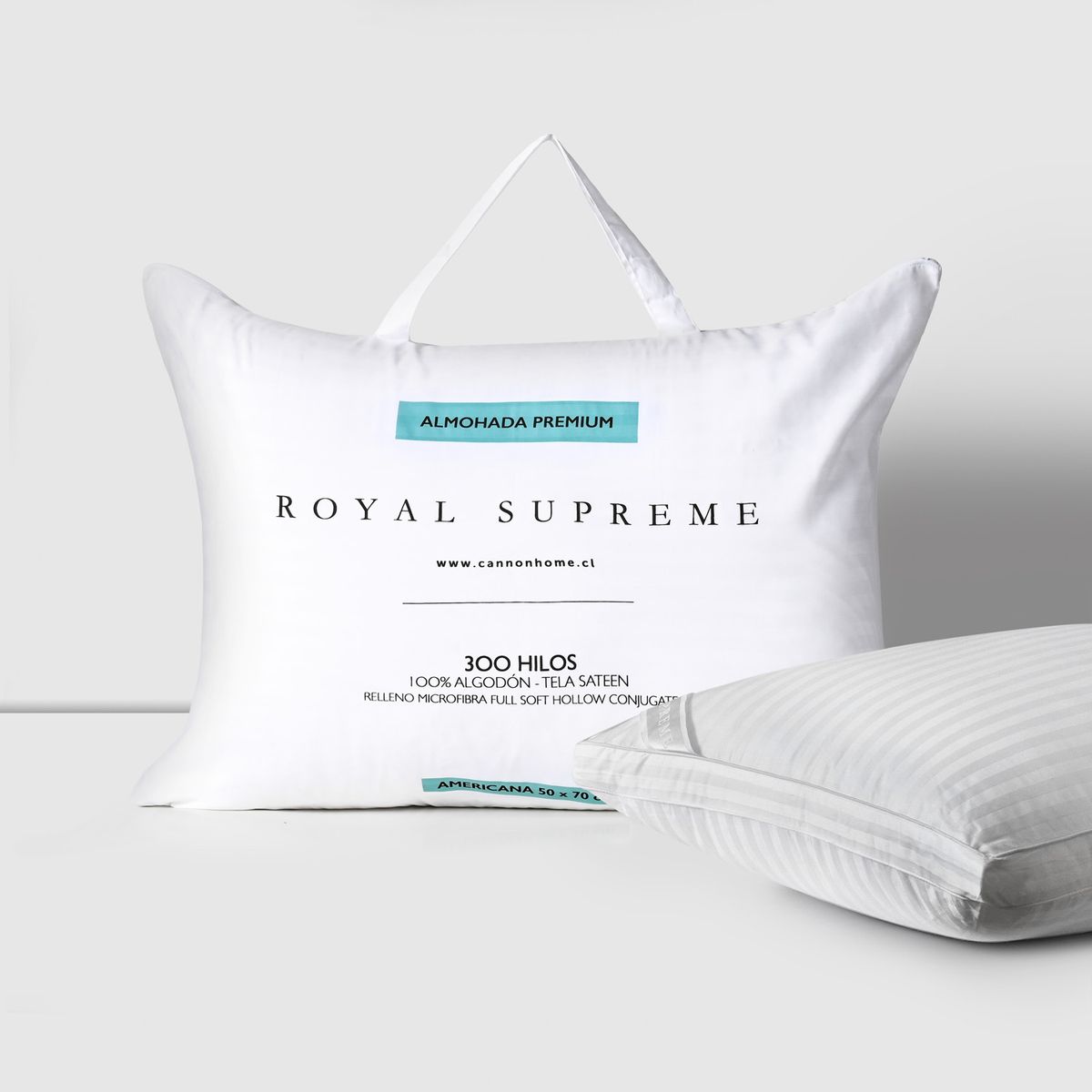 ROYAL SUPREME - Set 2 Almohadas Fiber Premium de Poliéster para Dormir 50x70 cm