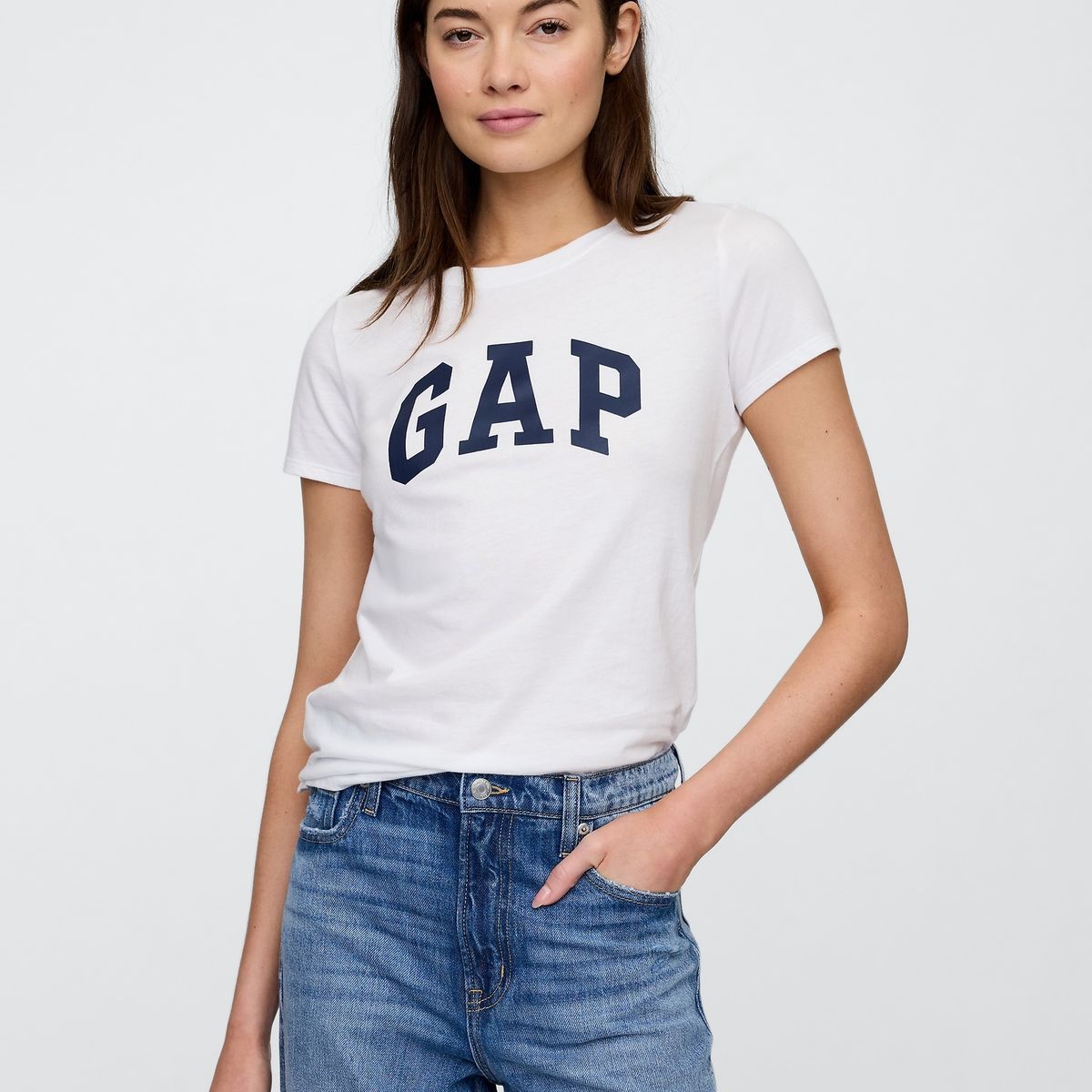 GAP - Polera Mujer Manga Larga Logo Rosado Gap