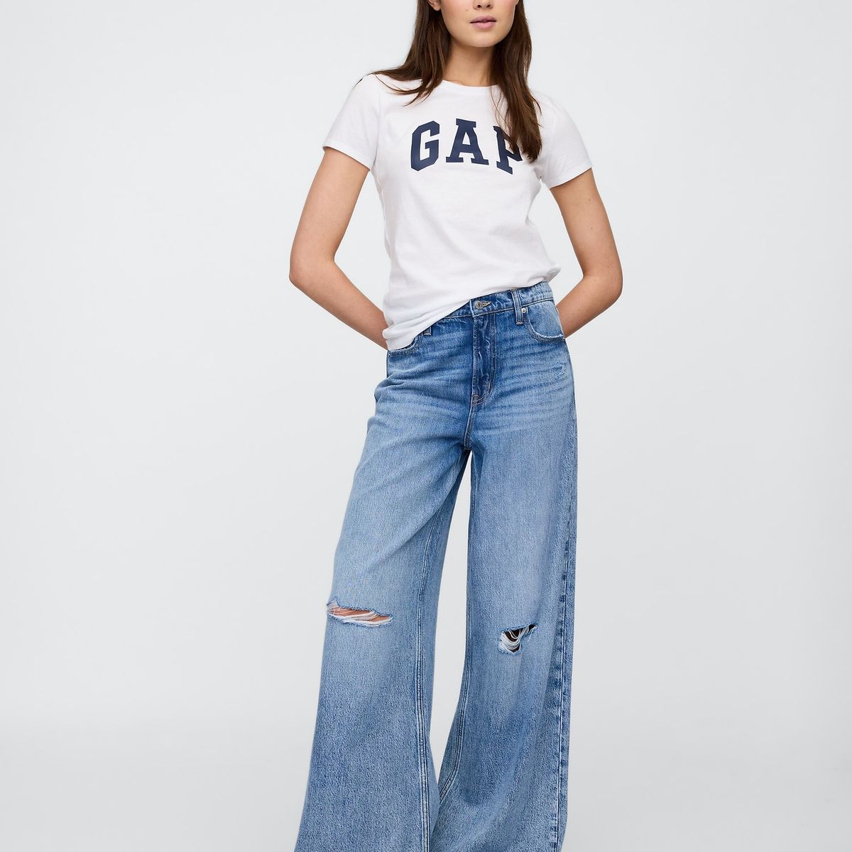 GAP - Polera Mujer Manga Larga Logo Rosado Gap