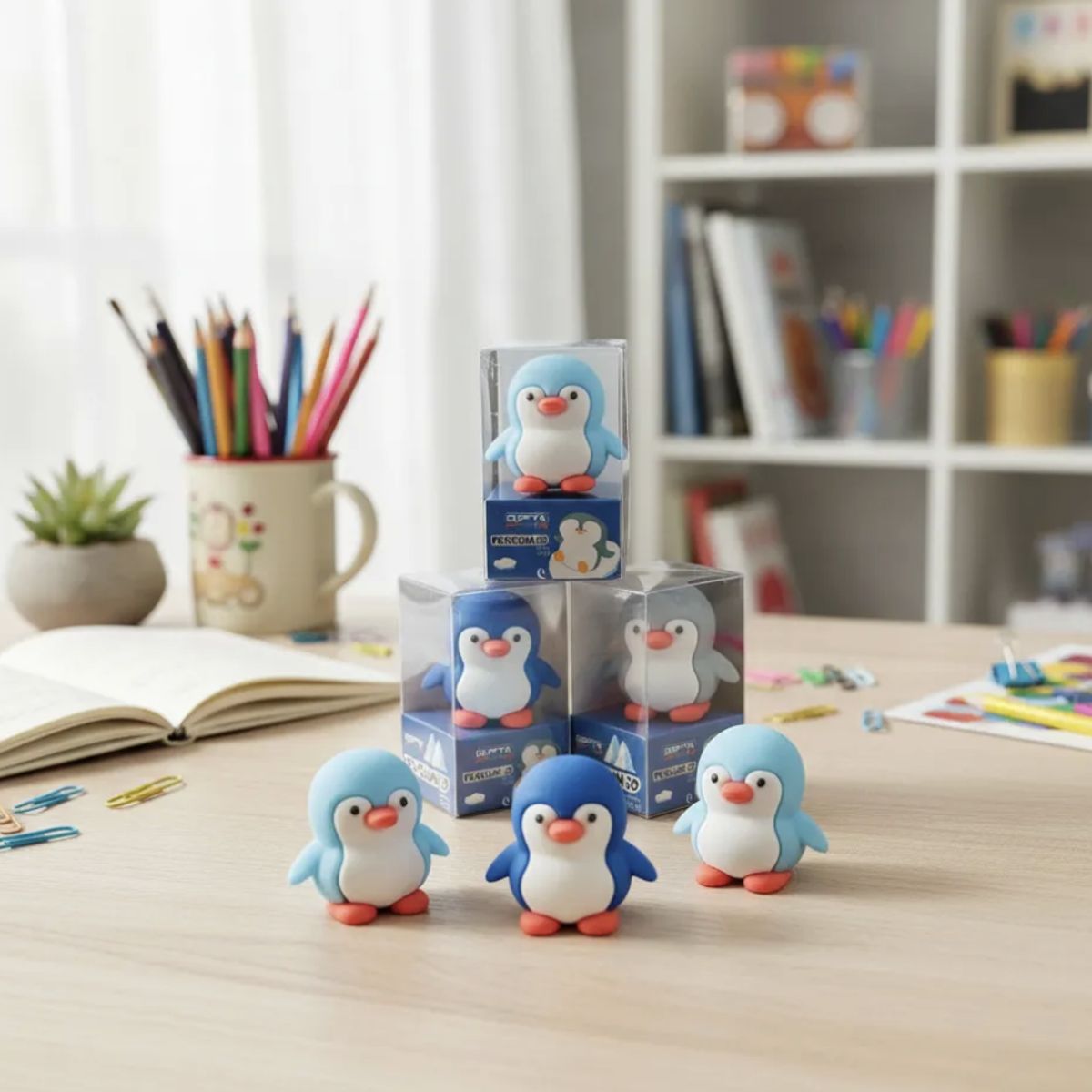 GENERICO - Goma De Borrar 3d Pinguinos 3und