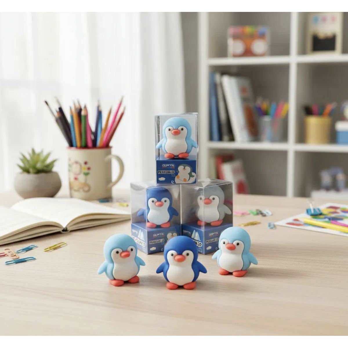 GENERICO - Goma De Borrar 3d Pinguinos 3und