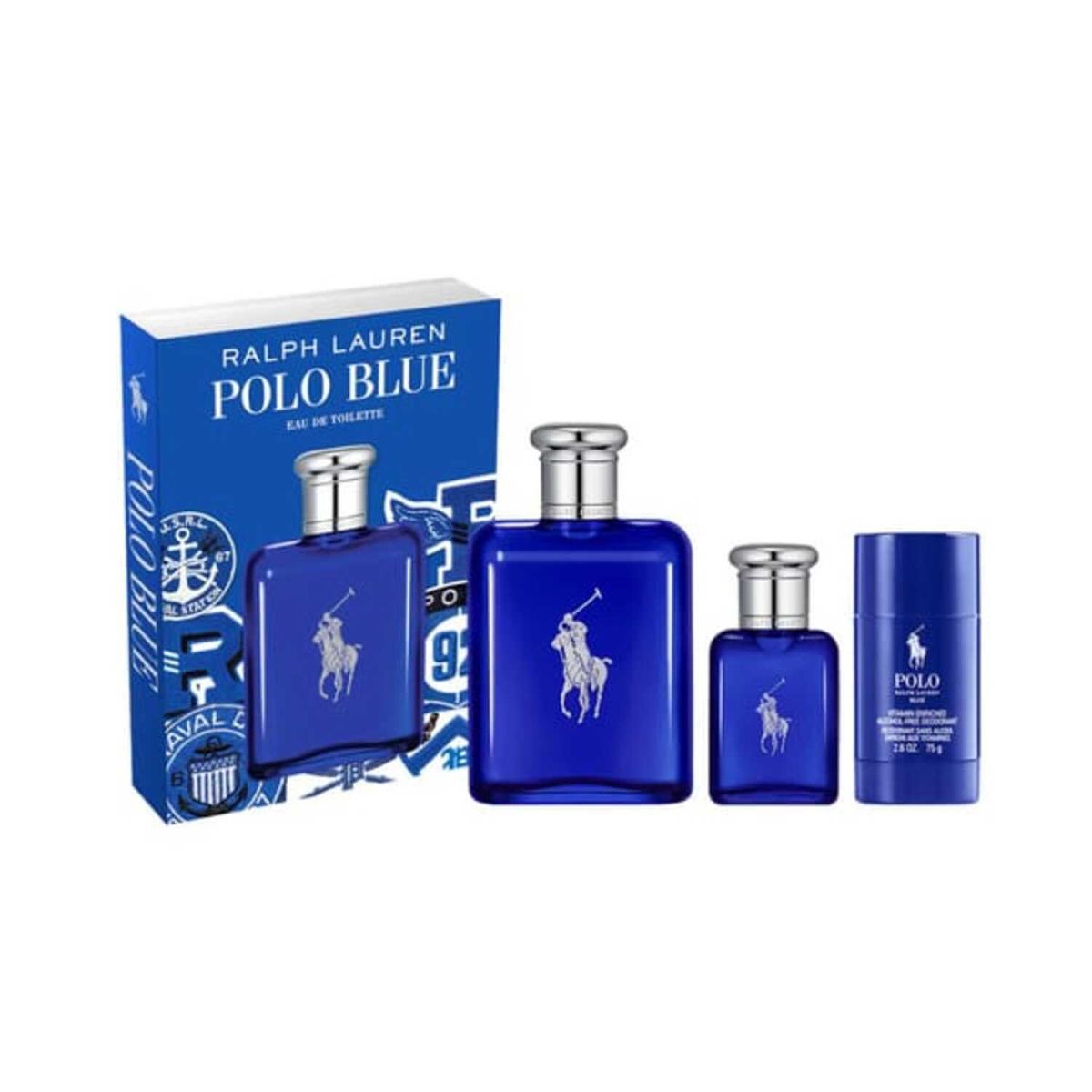 RALPH LAUREN - RALPH LAUREN POLO BLUE ESTUCHE EDT 125ML+EDT 40ML+DESODORANTE DE BARRA 75ML