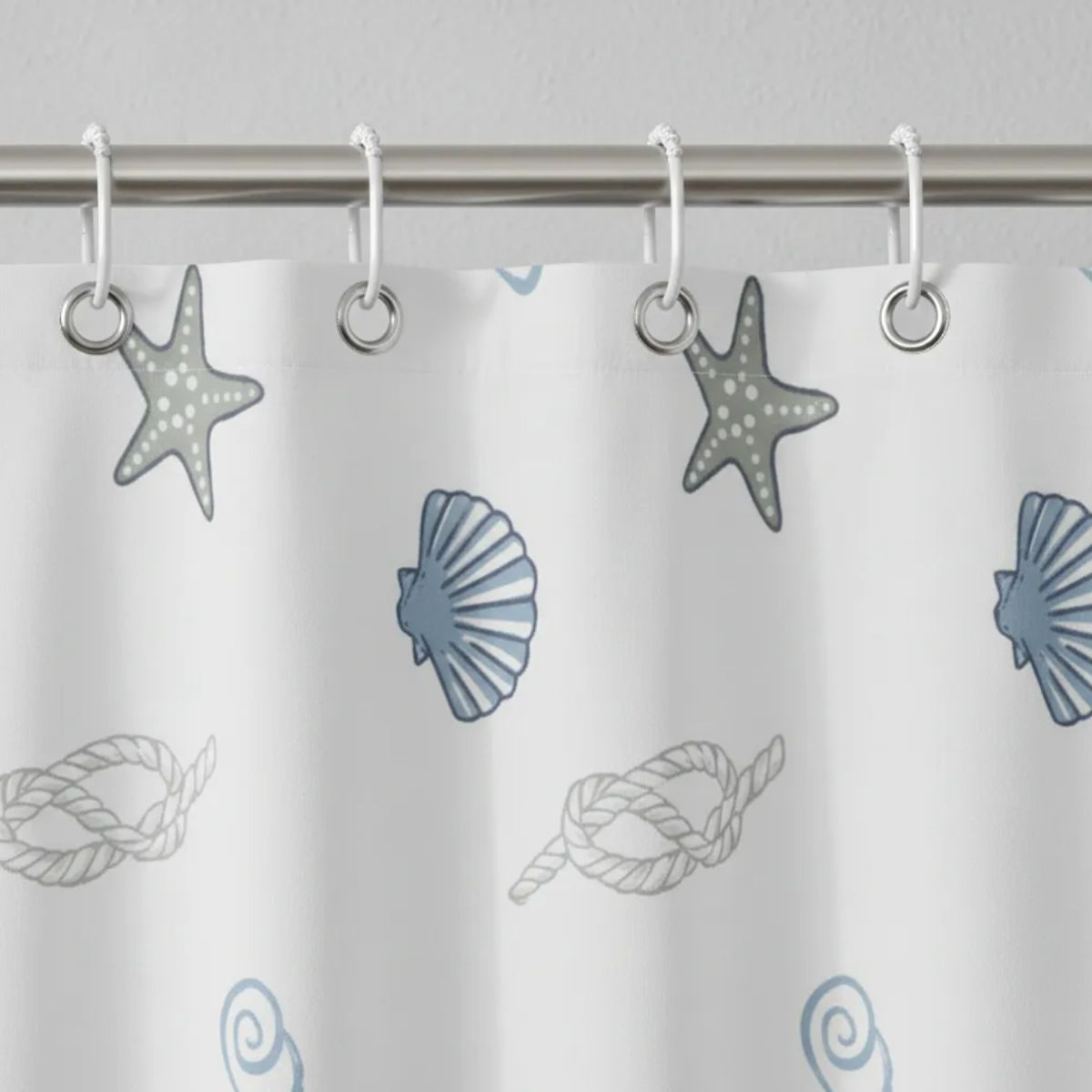 GENERICO - Cortina De Ducha Con Estampado De Conchas Y Estrellas De Mar