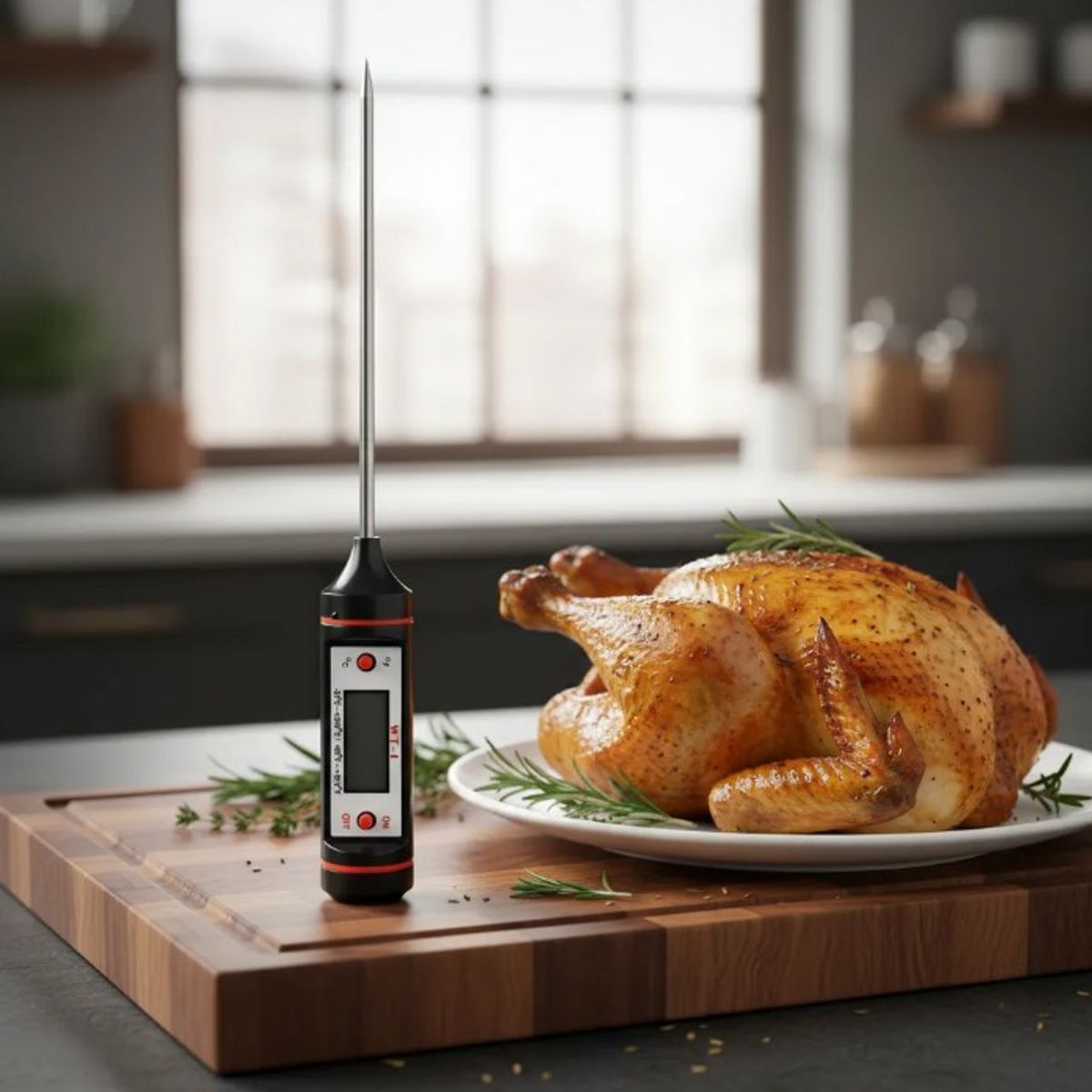 EN VARA'S MEATS & GRILL - Termómetro De Cocina  asado bbq Digital - 50 A 300 Grados Con Funda