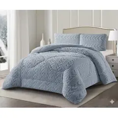 GENERICO - COBERTOR TEXTURIZADO DE INVIERNO DISEÑO DE FLECHAS TAMAÑO 2 PLAZA 230cm X 250cm COLOR CELESTE TF