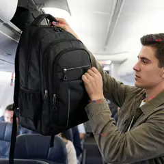 UTILISIMO - Mochila Viaje Cabina Impermeable Resistente Notebook 47cm Negro 23L