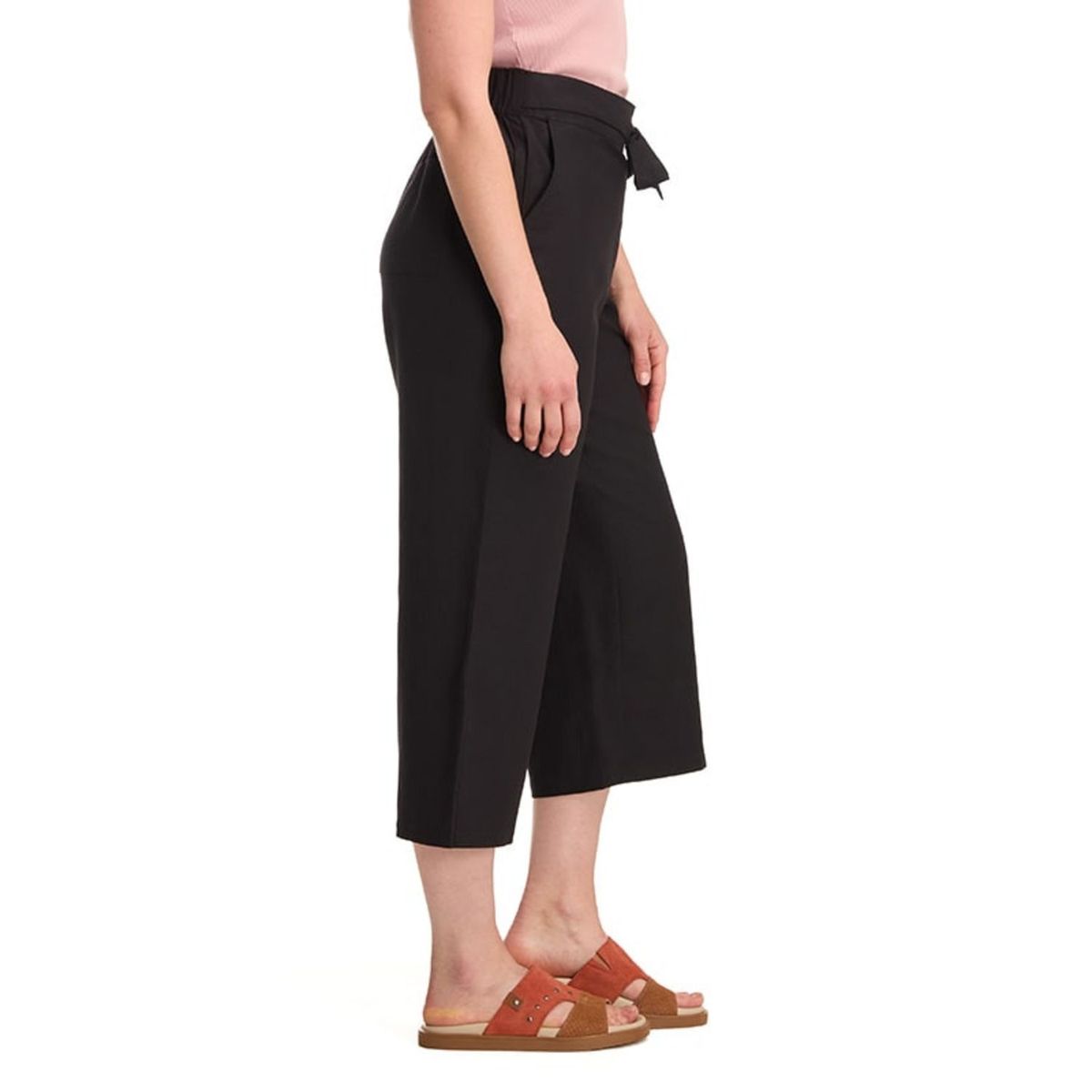 PANAMA JACK - Pantalón Lino Palazzo Mujer Negro Panama Jack