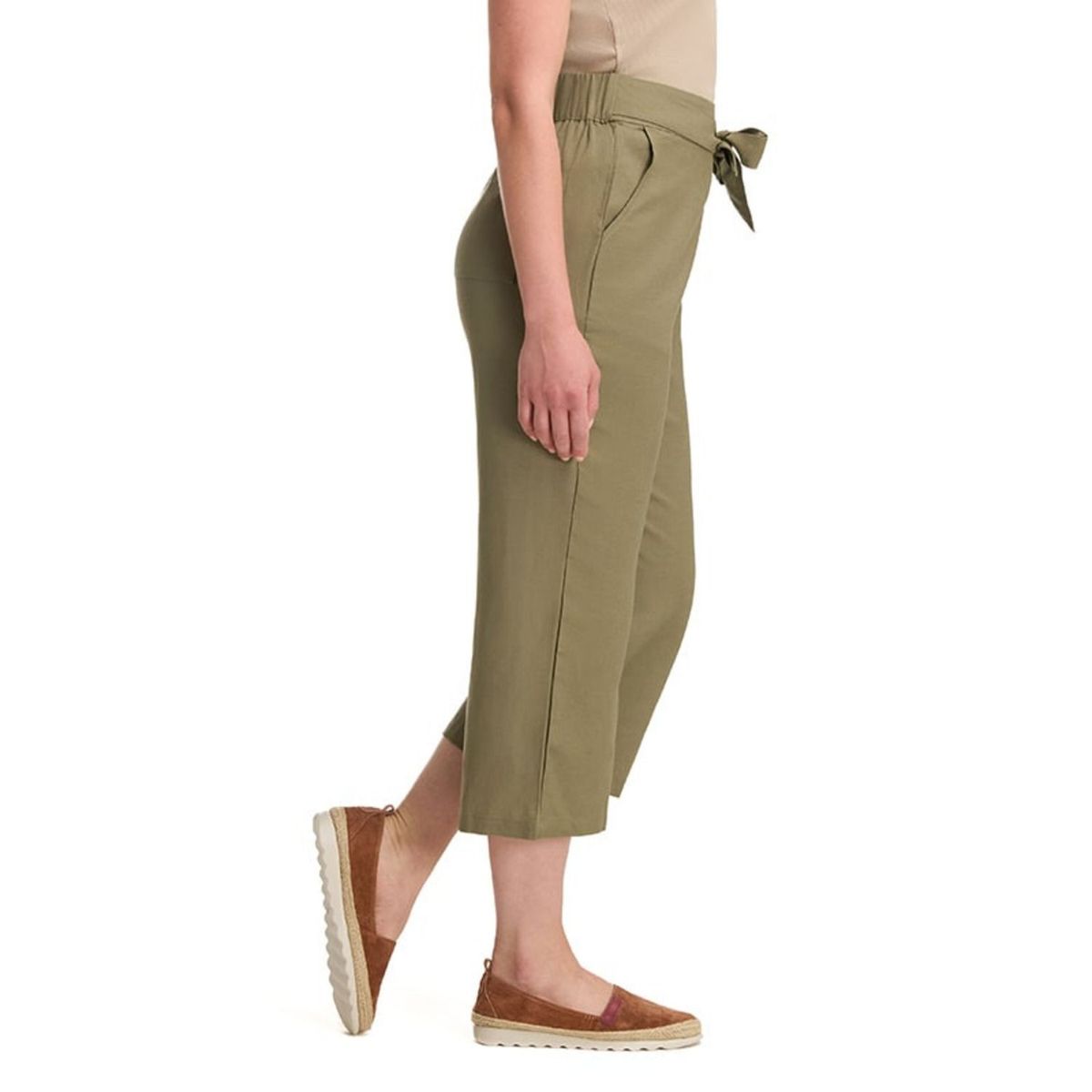 PANAMA JACK - Pantalón Lino Palazzo Mujer Verde Panama Jack