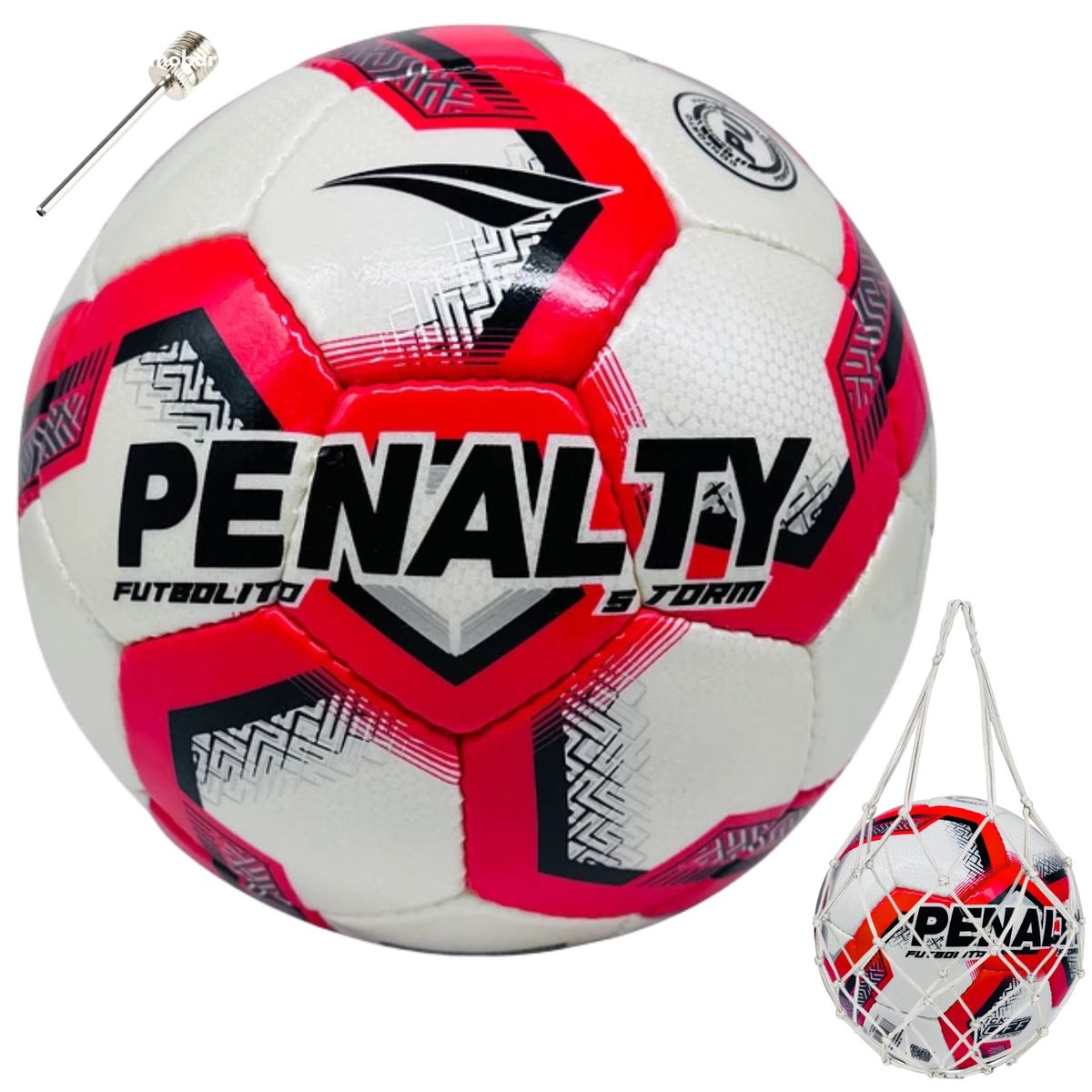 PENALTY - Pelota Futbolito Balon Futbol 7 N4 Penalty Storm XXV Bote Medio Rojo