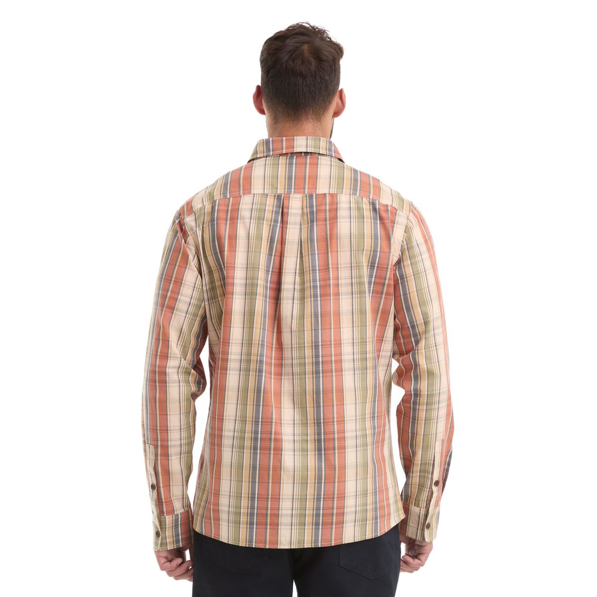 PANAMA JACK - Camisa Hombre Escocesa Manga Larga Casual Naranja Panama Jack