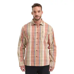 PANAMA JACK - Camisa Hombre Escocesa Manga Larga Casual Naranja
