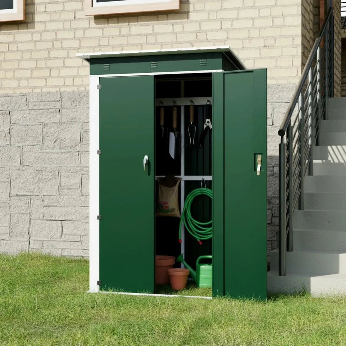 GENERICO - Bodega exterior techo simple 120x120 1.44 M2 - Green SS-04