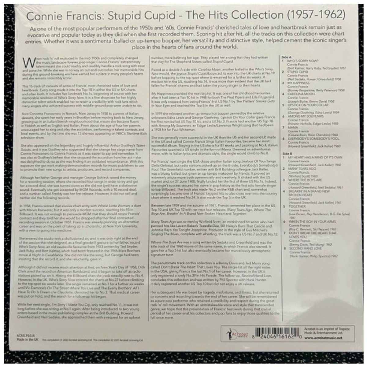 HITWAY MUSIC - CONNIE FRANCIS - STUPID CUPID HITS COLLECTION 1957-1962 - VINILO