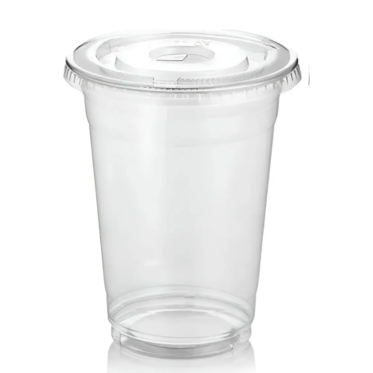 GENERICO - Vasos PET 12 oz con Tapa Transparente Pack 50 Unidades Desechable