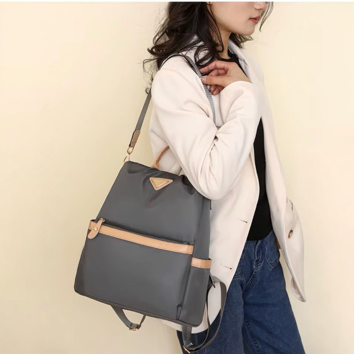 MV MOVAC - Mochila Antirrobo Mujer Oxford Impermeable con Bolsillo Trasero de Seguridad