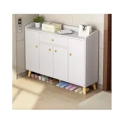 GENERICO - Zapatero Organizador 120cmx30x84cm De Madera 4 Puertas Color Blanco
